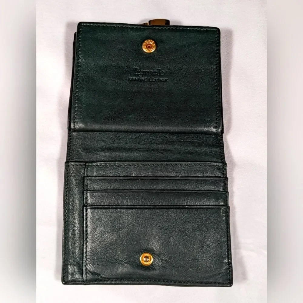 Tignenello Black Genuine Leather Wallet with Coin Purse